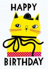 Cute Birthday Card - Cat - Cap - Cute created by Anke Weckmann Illustration