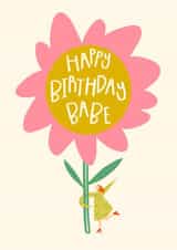 Pretty Birthday Card - Birthday Babe - Flower created by Georgia-Maia Illustrations