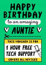Funny Birthday Card - For Auntie - Tech Support created by AbiGoLucky