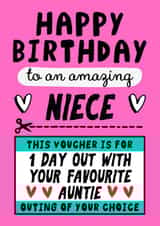 Cute Birthday Card - For Niece - Voucher created by AbiGoLucky