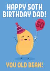 Cute Birthday Card - For Dad - 50th - Old Bean created by Blush & Blossom 