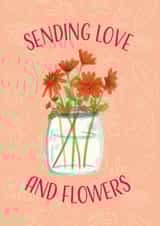 Classic Thinking Of You Card - Sending Love And Flowers - Vase created by Sarah, Spark Prints & Designs