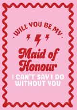 Fun Wedding Card - Will You Be My Maid Of Honour - Wavy Pattern created by Blush & Blossom