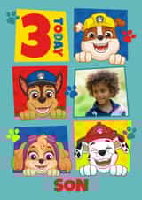 Personalised Birthday Photo Card created by Danilo - Personalised Paw Patrol 3rd Birthday Photo Card for Son