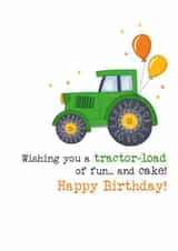Classic Birthday Card - Tractor - Balloons created by Dandelion Stationery