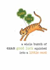 Cute Good Luck Card - Tiger - A Whole Bunch Of Exam Good Luck created by Dandelion Stationery