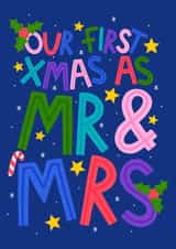 First Christmas as Mr & Mrs - Christmas Card for Wife or Husband - Just Married created by Ludicrous Prints