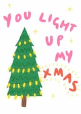 Cute Christmas Card For Partner - You Light Up My Xmas - Christmas Tree created by Gabriella Finelli