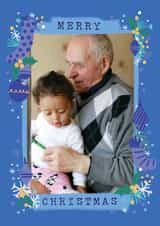 Personalised Christmas Photo Card created by Little Mono - Cute Christmas Card - Blue Photo Frame