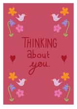 Cute Thinking Of You Card - Flowers - Hearts created by Georgia Hill