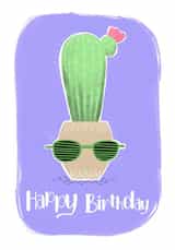 Trendy Cactus Birthday Card - Cactus Wearing Shutter Shades - Happy Birthday created by Lucky Fox