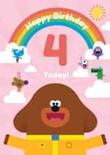 Hey Duggee 4th Birthday Card – 4 Today! – For Girl created by Danilo