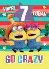 Crazy Fun Minions 7th Birthday Card created by Danilo