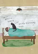 Arty Birthday Card - Hungry Cat created by Greyling Post