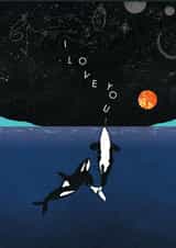 Arty Anniversary Card - Whales - Night Sky created by Greyling Post