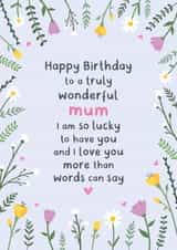 Heartfelt Birthday Card - For Mum - Flowers created by Fliss Muir