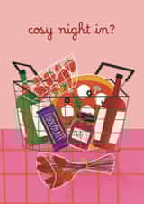 Cute Valentine's Card - Cosy Night In - Shopping Basket created by AbiGoLucky