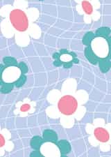 Cute Flower Grid Pink Purple Checkered Cool Blank Card Any Occasion created by YA DSGN