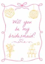 Cute will you be my bridesmaid proposal wedding card created by Blush & Blossom