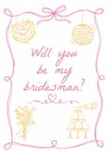 Pretty Wedding Card - Bridesman created by Blush & Blossom 