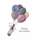Classic Birthday Card - Wine - Balloons created by Crumble and Core