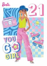 Barbie 21st Birthday Card – Retro You Go Girl Design created by Danilo