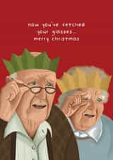 Funny Christmas Card - Older Couple - Glasses created by AbiGoLucky