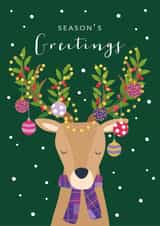 Classic Christmas Card - Reindeer - Season's Greetings created by Klara Hawkins