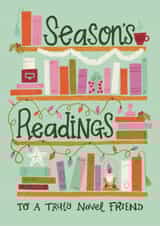 Classic Christmas Card - Season's Readings - Books created by Lisa Illustrates