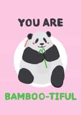 Cute Friendship Card - Hua Hua the Panda - You are bamboo-tiful created by BoozlesDoodles