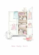 Cute New Baby Card - Baby Girl - Nursery created by Crumble and Core