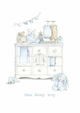 Cute New Baby Card - Nursery - Baby Boy created by Crumble and Core