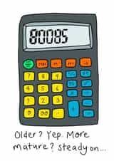 Funny Birthday Card - Immature Calculator - Boobs created by Rosie Johnson Illustrates