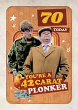 Funny Birthday Card - 70th - Only Fools and Horses - 42 Carat Plonker created by Danilo