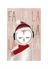 Cute Snowy Santa Owl - Fa la la la created by Mayah Wetherell