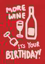 Arty Birthday Card - More Wine created by Hello August Studio