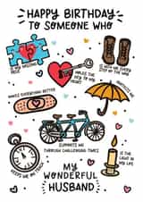 Cute Birthday Card - Wonderful Husband created by Lyndsay Moon