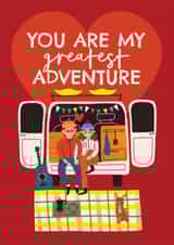 Cute Valentine's Day Card - Campervan - Greatest Adventure created by AbiGoLucky