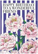 Pretty Birthday Card - For A Friend - Flowers created by Petal & Paper Co. 