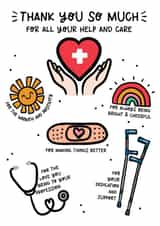 Cute Thank You Card - Hospital - Thank You Ward Staff created by Lyndsay Moon