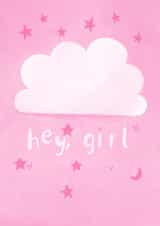 Cute New Baby Card - Baby Girl - Cloud Mobile created by Sian Moore Illustration