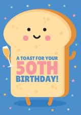 Cute Birthday Card - 50th - A Toast created by Blush & Blossom