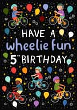 Cute 5th Birthday Card - Bikes - For Him created by Pear Tree Press