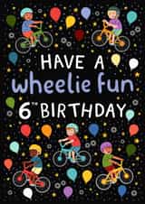 Cute 6th Birthday Card - Bikes - For Him created by Pear Tree Press