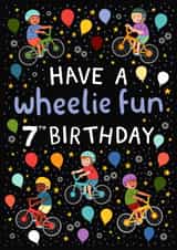 Cute 7th Birthday Card - Bikes - For Him created by Pear Tree Press