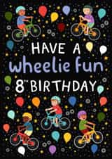 Cute 8th Birthday Card - Bikes - For Him created by Pear Tree Press