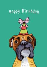 Cute Dog Birthday Card - Boxer Dog - Funny created by Macie Moo