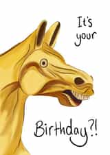 Funny horse meme birthday card for friends created by Chick’nWhimsy