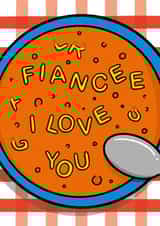Cute Valentine's Day Card - Fiancee - Alphabet Soup created by TeePee Creations