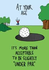 Fun Birthday Card - Golfing Pun - Under Par created by Blueberry Magpie Cards